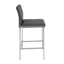  Furnishings' Mate BS 030-GR-SS Angle Counter Stool In Grey PU On Standard Stainless Steel Frame IMAGE 2