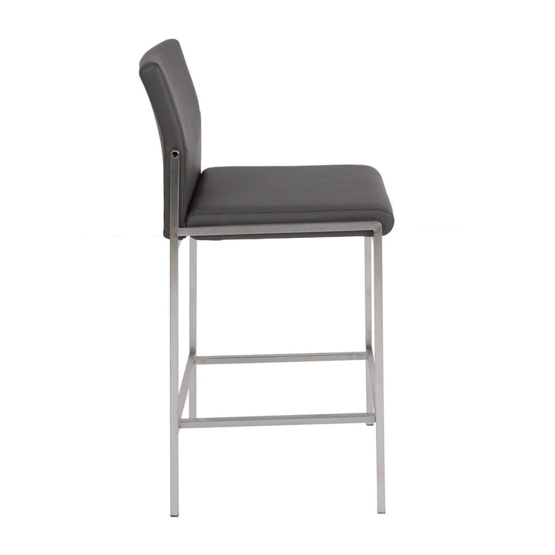 Furnishings' Mate BS 030-GR-SS Angle Counter Stool In Grey PU On Standard Stainless Steel Frame IMAGE 2