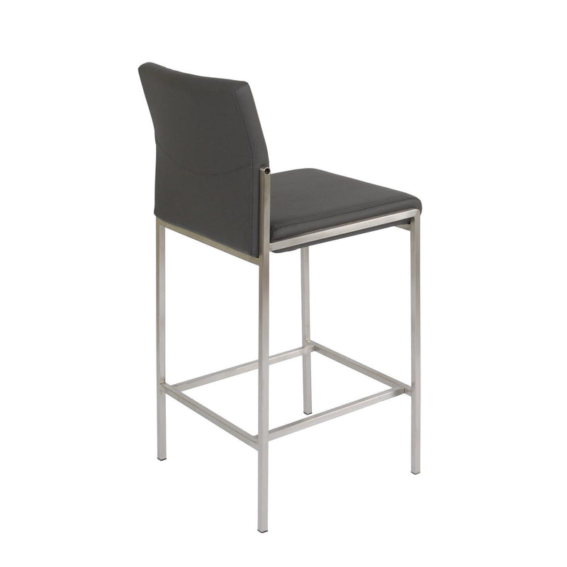 Furnishings' Mate BS 030-GR-SS Angle Counter Stool In Grey PU On Standard Stainless Steel Frame IMAGE 3