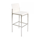  Furnishings' Mate BS 030A-WH-SS Angle Bar Stool In White PU On Standard Stainless Steel Frame IMAGE 1