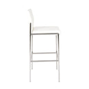  Furnishings' Mate BS 030A-WH-SS Angle Bar Stool In White PU On Standard Stainless Steel Frame IMAGE 2