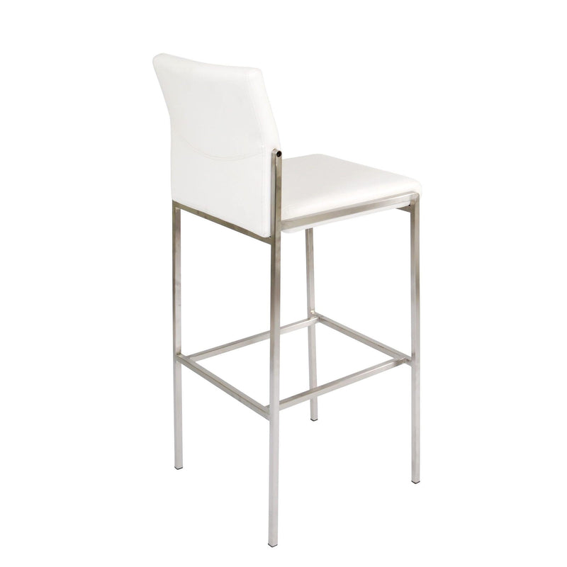 Furnishings' Mate BS 030A-WH-SS Angle Bar Stool In White PU On Standard Stainless Steel Frame IMAGE 3