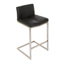  Furnishings' Mate BS 019-BL-SS Cee Counter Stool In Black PU On Stainless Steel Frame IMAGE 1