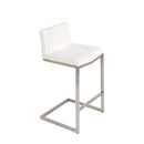  Furnishings' Mate BS 019-WH-SS Cee Counter Stool In White PU On Stainless Steel Frame IMAGE 1