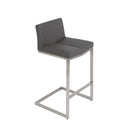  Furnishings' Mate BS 019-GR-SS Cee Counter Stool In Grey PU On Stainless Steel Frame IMAGE 1