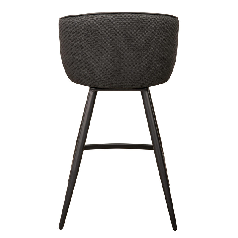 Furnishings' Mate CS 6405-BL-MB Celine Counter Stool In Black PU/Weave On Matte Black Frame IMAGE 4