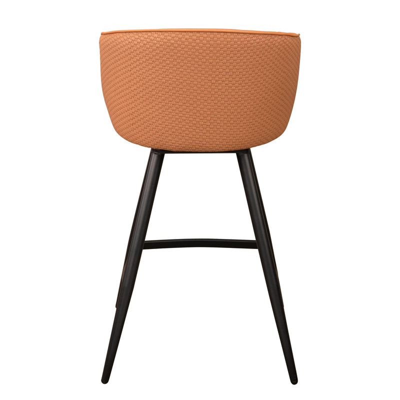 Furnishings' Mate CS 6405-APR-MB Celine Counter Stool In Apricot PU/Weave On Matte Black Frame IMAGE 4