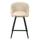  Furnishings' Mate CS 6405-ECR-MB Celine Counter Stool In Ecru PU/Weave On Matte Black Frame IMAGE 2