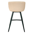  Furnishings' Mate CS 6405-ECR-MB Celine Counter Stool In Ecru PU/Weave On Matte Black Frame IMAGE 4