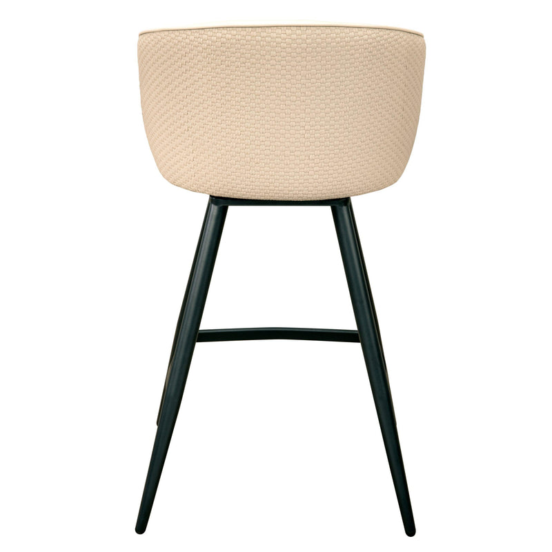 Furnishings' Mate CS 6405-ECR-MB Celine Counter Stool In Ecru PU/Weave On Matte Black Frame IMAGE 4