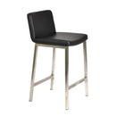  Furnishings' Mate BS 213-BL-SS Corey Counter Stool In Black PU On Brushed Stainless Steel Frame IMAGE 1