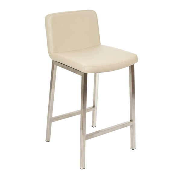 Furnishings' Mate BS 213-TA-SS Corey Counter Stool In Taupe PU On Brushed Stainless Steel Frame IMAGE 1