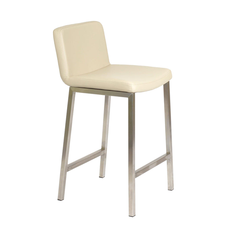 Furnishings' Mate BS 213-TA-SS Corey Counter Stool In Taupe PU On Brushed Stainless Steel Frame IMAGE 2