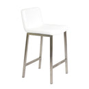  Furnishings' Mate BS 213-WH-SS Corey Counter Stool In White PU On Brushed Stainless Steel Frame IMAGE 1