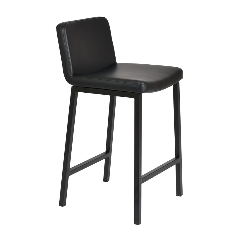 Furnishings' Mate BS 213-BL-MB Corey Counter Stool In Black PU On Matte Black Frame IMAGE 1