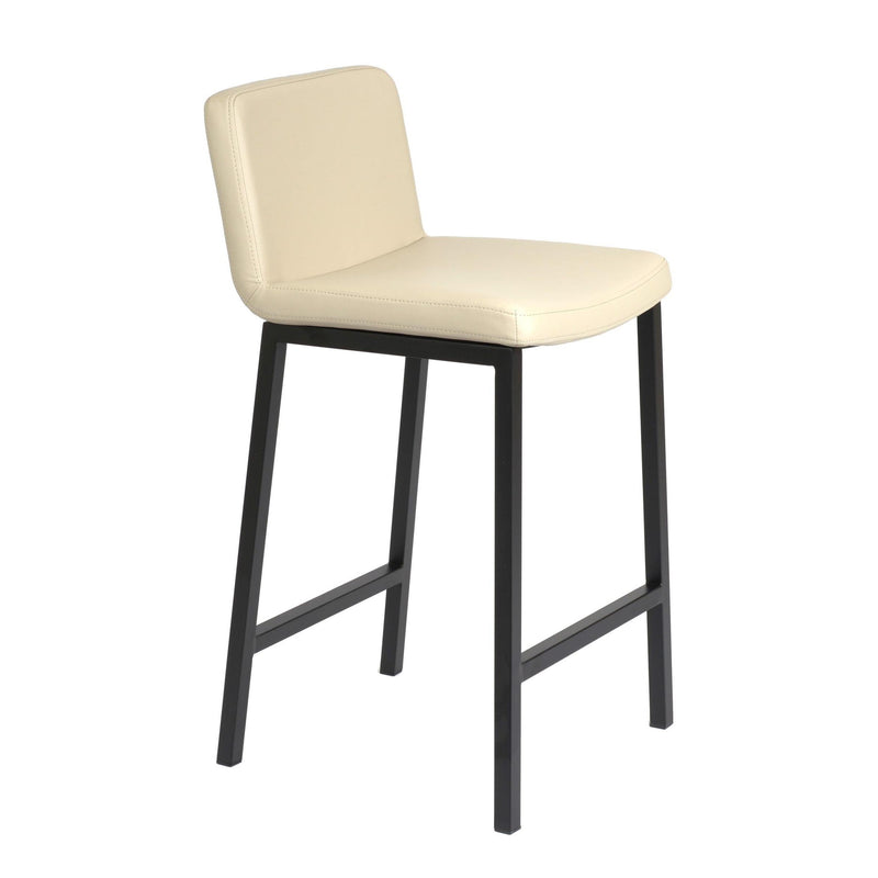 Furnishings' Mate BS 213-TA-MB Corey Counter Stool In Taupe PU On Matte Black Frame IMAGE 1