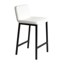  Furnishings' Mate BS 213-WH-MB Corey Counter Stool In White PU On Matte Black Frame IMAGE 1