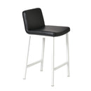 Furnishings' Mate BS 213-BL-MW Corey Counter Stool In Black PU On Matte White Frame IMAGE 1