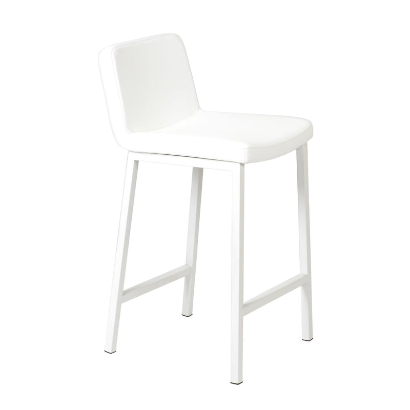 Furnishings' Mate BS 213-WH-MW Corey Counter Stool In White PU On Matte White Frame IMAGE 1