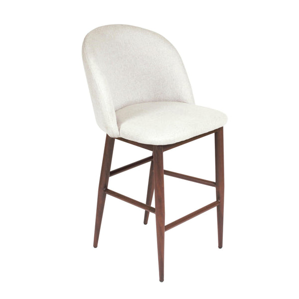 Furnishings' Mate CS T15-DF-BW Crescent Counter Stool In Dove Fabric On Black Walnut Base IMAGE 1