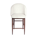  Furnishings' Mate CS T15-DF-BW Crescent Counter Stool In Dove Fabric On Black Walnut Base IMAGE 2