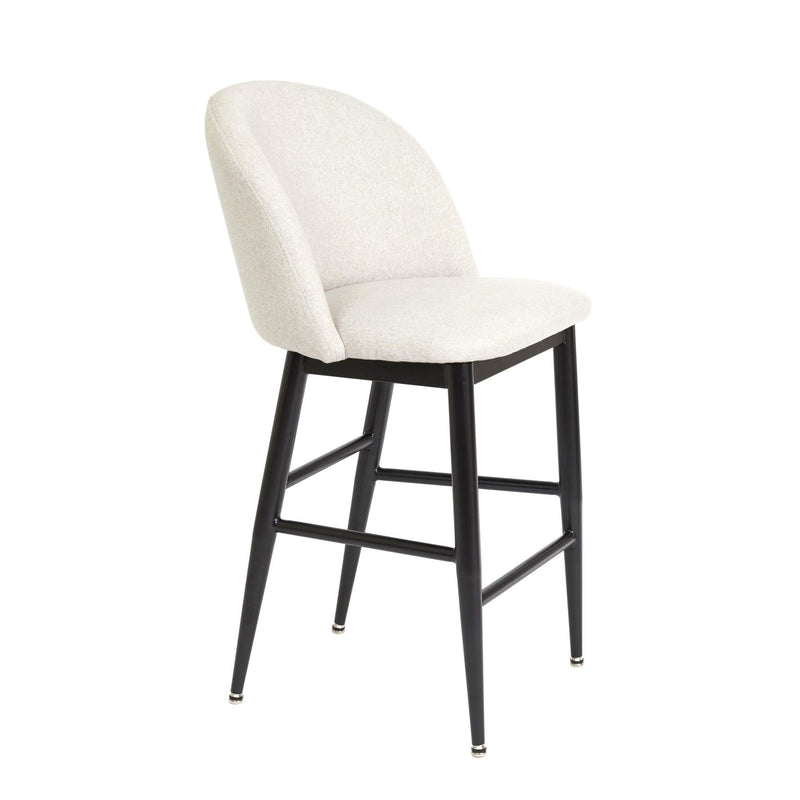 Furnishings' Mate CS T15-DF-MB Crescent Counter Stool In Dove Fabric On Matte Black Base IMAGE 1