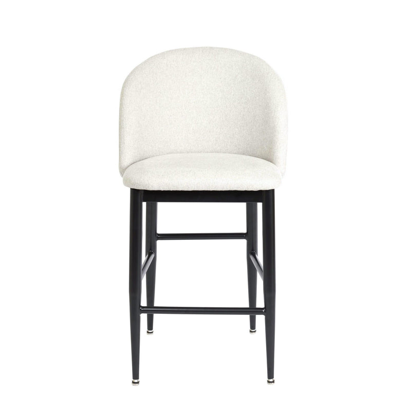 Furnishings' Mate CS T15-DF-MB Crescent Counter Stool In Dove Fabric On Matte Black Base IMAGE 2