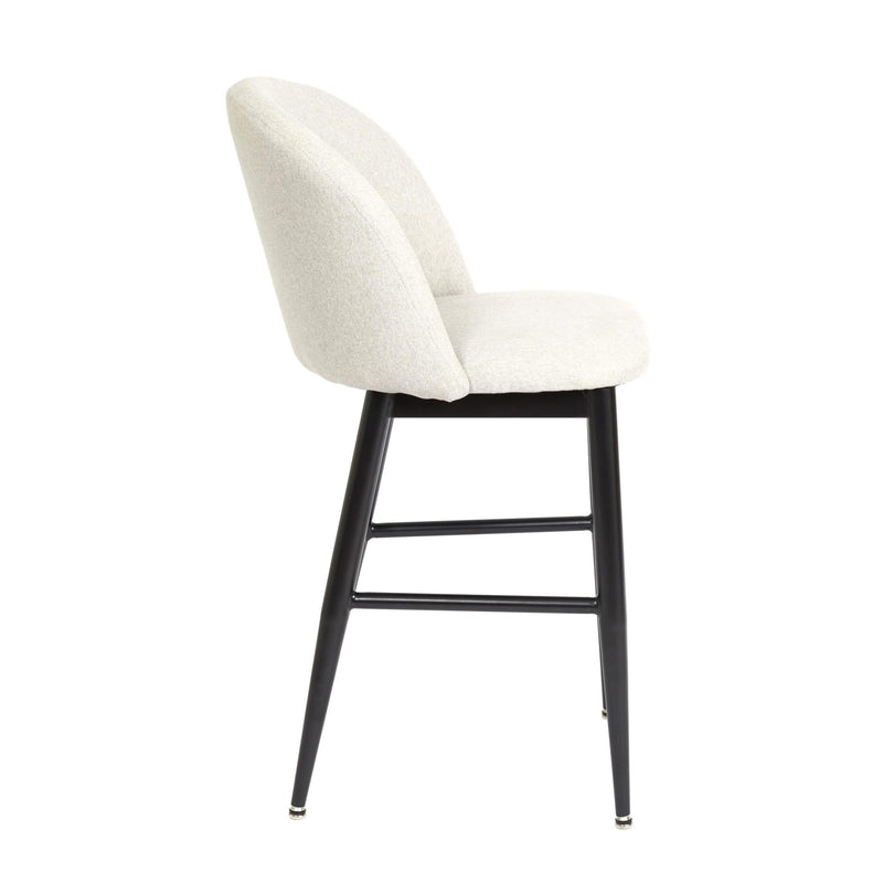 Furnishings' Mate CS T15-DF-MB Crescent Counter Stool In Dove Fabric On Matte Black Base IMAGE 3