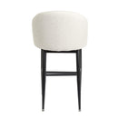  Furnishings' Mate CS T15-DF-MB Crescent Counter Stool In Dove Fabric On Matte Black Base IMAGE 4