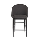  Furnishings' Mate CS T15-GF-MB Crescent Counter Stool In Graphite Fabric On Matte Black Base IMAGE 2