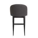  Furnishings' Mate CS T15-GF-MB Crescent Counter Stool In Graphite Fabric On Matte Black Base IMAGE 4