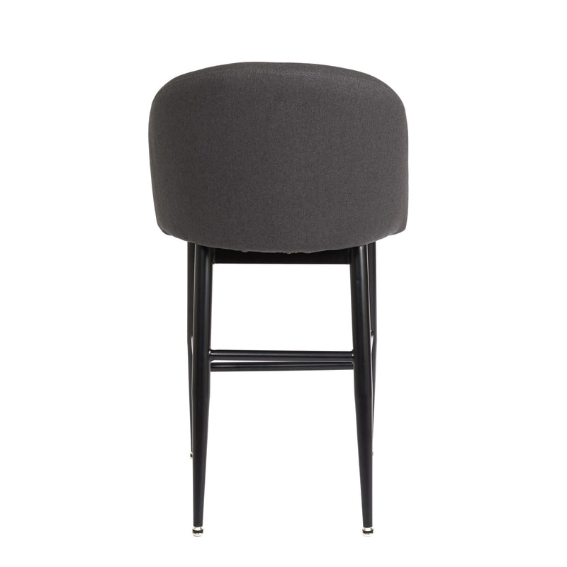 Furnishings' Mate CS T15-GF-MB Crescent Counter Stool In Graphite Fabric On Matte Black Base IMAGE 4