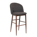  Furnishings' Mate BS T15-GF-BW Crescent Bar Stool In Graphite Fabric On Black Walnut Base IMAGE 1