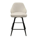 Furnishings' Mate CS 6451-STN-MB Daphne Counter Stool In Stone Fabric On Standard Matte Black Swivel Base IMAGE 2