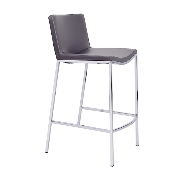 Furnishings' Mate CS 401-GR-CHR Dominic Counter Stool In Grey PU On Standard Chrome Plated Frame IMAGE 1