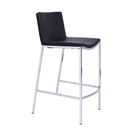  Furnishings' Mate CS 401-BL-CHR Dominic Counter Stool In Black PU On Standard Chrome Plated Frame IMAGE 1