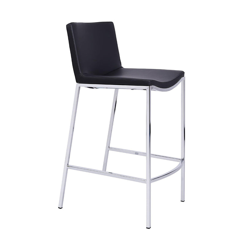 Furnishings' Mate CS 401-BL-CHR Dominic Counter Stool In Black PU On Standard Chrome Plated Frame IMAGE 1