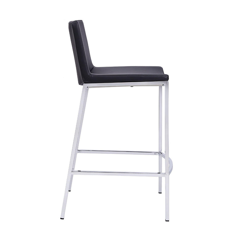 Furnishings' Mate CS 401-BL-CHR Dominic Counter Stool In Black PU On Standard Chrome Plated Frame IMAGE 3