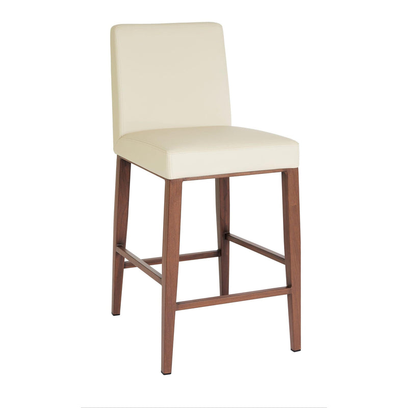 Furnishings' Mate CS 280-CRM-BW Erika Counter Stool In Cream PU On Black Walnut Base IMAGE 1