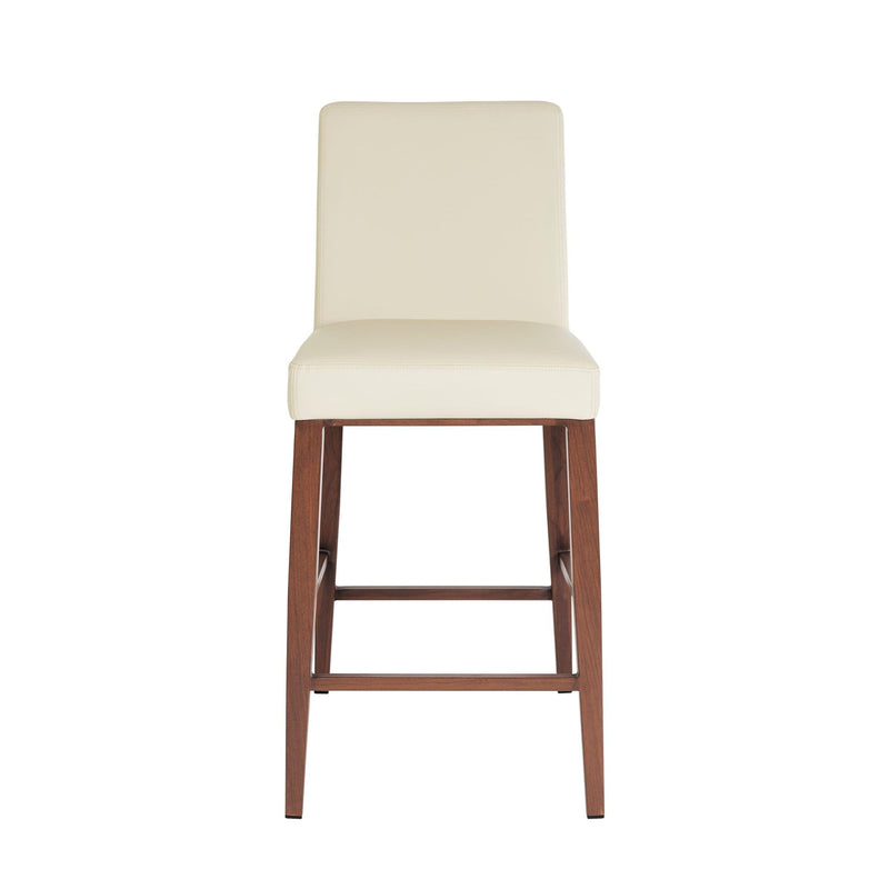 Furnishings' Mate CS 280-CRM-BW Erika Counter Stool In Cream PU On Black Walnut Base IMAGE 2