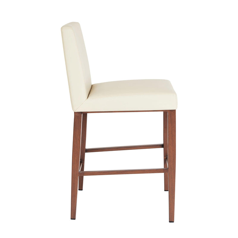 Furnishings' Mate CS 280-CRM-BW Erika Counter Stool In Cream PU On Black Walnut Base IMAGE 3