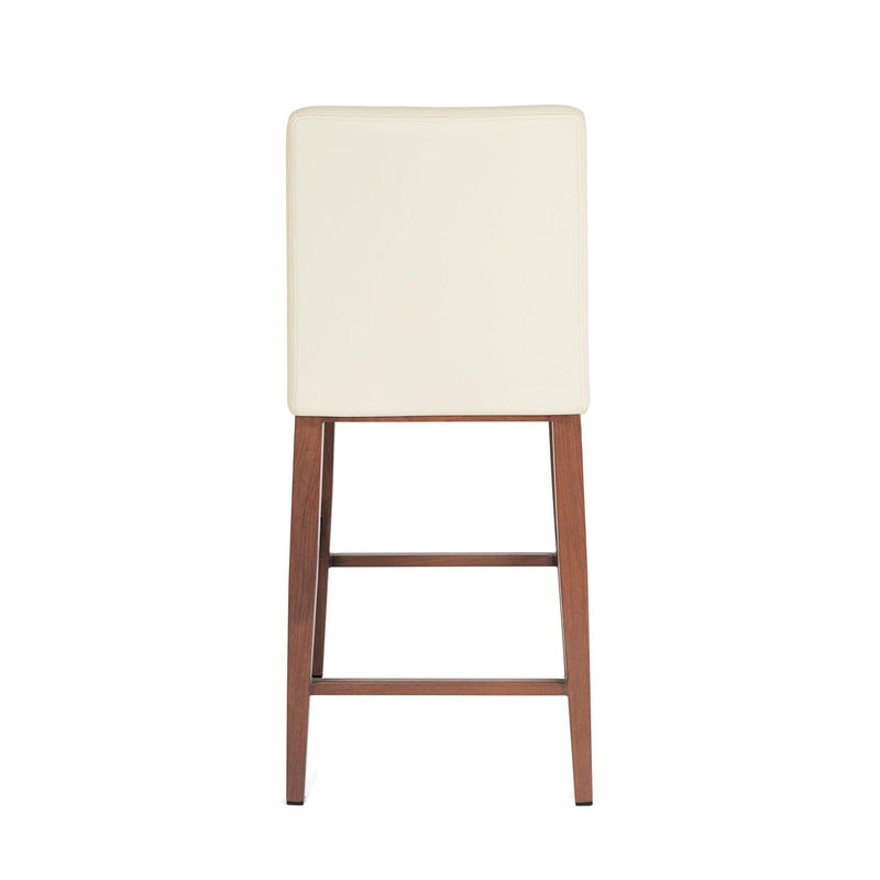 Furnishings' Mate CS 280-CRM-BW Erika Counter Stool In Cream PU On Black Walnut Base IMAGE 4