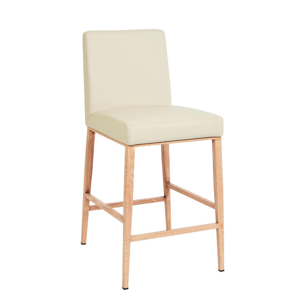 Furnishings' Mate CS 280-CRM-WO Erika Counter Stool In Cream PU On White Oak Base IMAGE 1