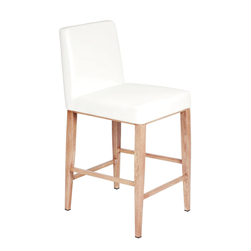 Furnishings' Mate CS 280-WH-WO Erika Counter Stool In White PU On White Oak Base IMAGE 1