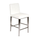 Furnishings' Mate CS 280-WH-SS Erika Bar Stool In White PU On Stainless Steel Base IMAGE 1