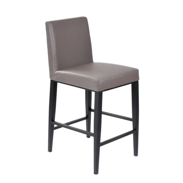 Furnishings' Mate BS 280A-GR-MB Erika Bar Stool In Grey PU On Matte Black Base IMAGE 1