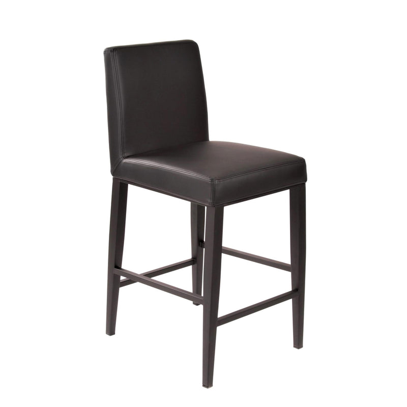 Furnishings' Mate BS 280A-BL-MB Erika Bar Stool In Black PU On Matte Black Base IMAGE 1