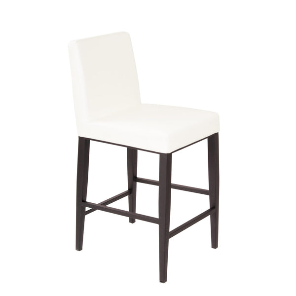 Furnishings' Mate BS 280A-WH-MB Erika Bar Stool In White PU On Matte Black Base IMAGE 1