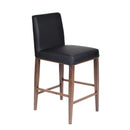  Furnishings' Mate BS 280A-BL-BW Erika Bar Stool In Black PU On Black Walnut Base IMAGE 1