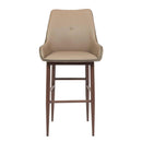 Furnishings' Mate BS H107-LT-BW Etna Bar Stool In Lite Taupe PU On Black Walnut Base IMAGE 2